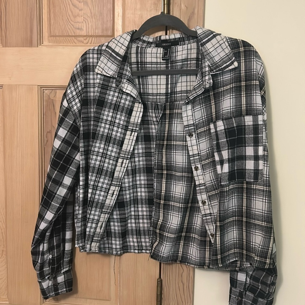 Forever 21 cropped flannel / size XS - Picture 2 of 4